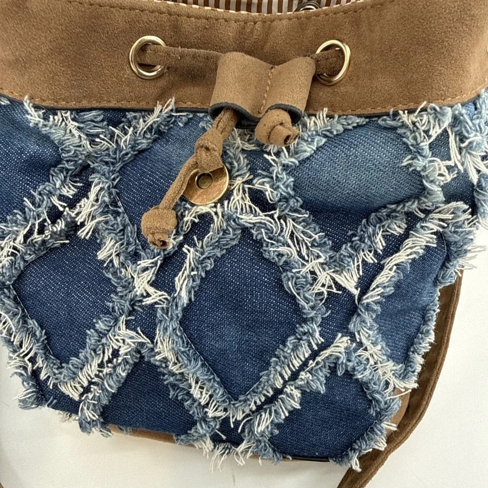SMALL‎ DENIM & VEGAN LEATHER BACKPACK